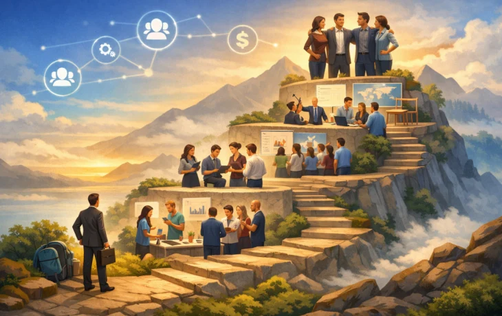 Эволюционная модель роста в сетевом бизнесе - путь от новичка до команды